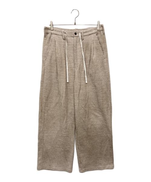 ANCELLM（アンセルム）ANCELLM (アンセルム) CUT STRIPE EASY SLACKS/カットストライプイージースラックス ベージュ サイズ:2の古着・服飾アイテム