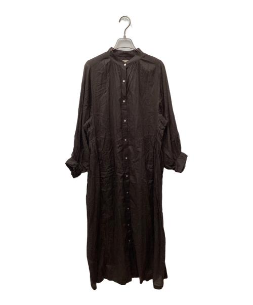 ne quittez pas（ヌキテパ）ne quittez pas (ヌキテパ) コットンボイルピンタックドレス ブラウン サイズ:Mの古着・服飾アイテム