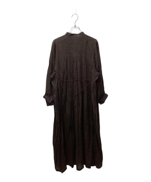 ne quittez pas（ヌキテパ）ne quittez pas (ヌキテパ) コットンボイルピンタックドレス ブラウン サイズ:Mの古着・服飾アイテム