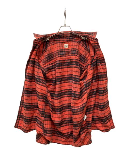 Ron Herman（ロンハーマン）Ron Herman (ロンハーマン) ペイント加工ネルシャツ レッド サイズ:Lの古着・服飾アイテム