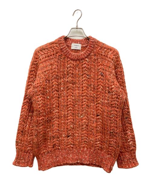 TOMAS（トーマス）TOMAS (トーマス) Ron Herman (ロンハーマン) シルク混別注ケーブルニット レッド サイズ:Mの古着・服飾アイテム