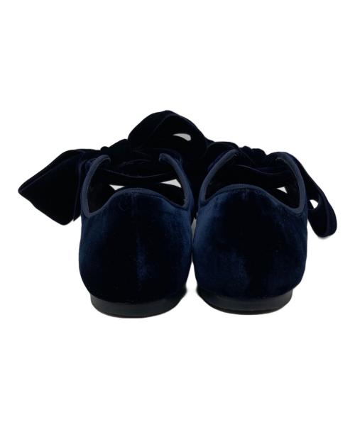 TORY BURCH（トリーバーチ）TORY BURCH (トリーバーチ) ベロアリボンパンプス ネイビー サイズ:7 1/2の古着・服飾アイテム