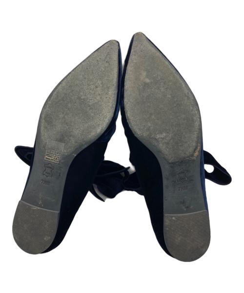 TORY BURCH（トリーバーチ）TORY BURCH (トリーバーチ) ベロアリボンパンプス ネイビー サイズ:7 1/2の古着・服飾アイテム