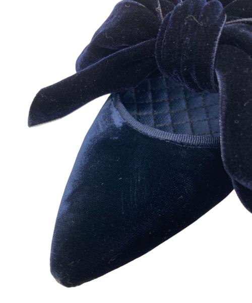 TORY BURCH（トリーバーチ）TORY BURCH (トリーバーチ) ベロアリボンパンプス ネイビー サイズ:7 1/2の古着・服飾アイテム