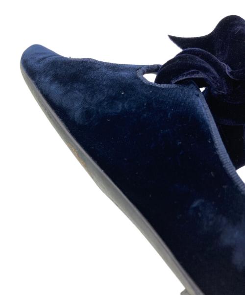 TORY BURCH（トリーバーチ）TORY BURCH (トリーバーチ) ベロアリボンパンプス ネイビー サイズ:7 1/2の古着・服飾アイテム