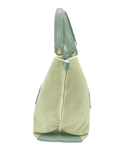 IACUCCI（イアクッチ）IACUCCI (イアクッチ) キャンバス×レザーハンドバッグ グリーンの古着・服飾アイテム