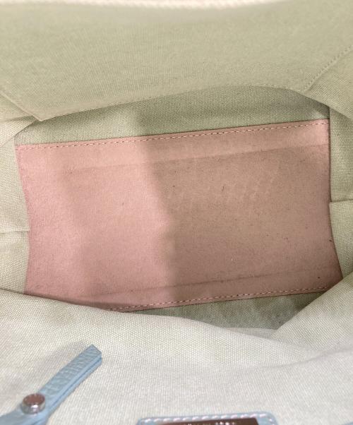 IACUCCI（イアクッチ）IACUCCI (イアクッチ) キャンバス×レザーハンドバッグ グリーンの古着・服飾アイテム