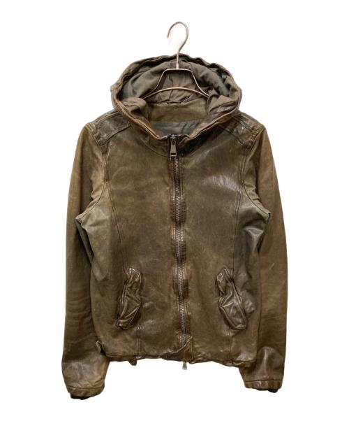 GIORGIO BRATO（ジョルジョブラッド）GIORGIO BRATO (ジョルジョブラッド) ラムレザージャケット オリーブ サイズ:44の古着・服飾アイテム