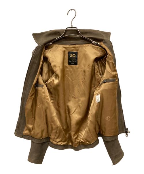 Cinquanta（チンクワンタ）Cinquanta (チンクワンタ) ESTNATION (エストネーション) ヌバックレザージャケット ベージュ サイズ:46の古着・服飾アイテム