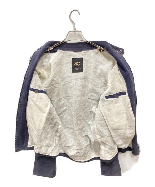 Cinquanta（チンクワンタ）Cinquanta (チンクワンタ) ゴートレザースウェードジャケット ネイビー サイズ:46の古着・服飾アイテム