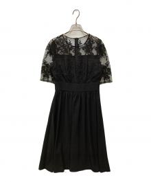 LeJa（レジャ）の古着「花柄レースワンピース」｜ブラック