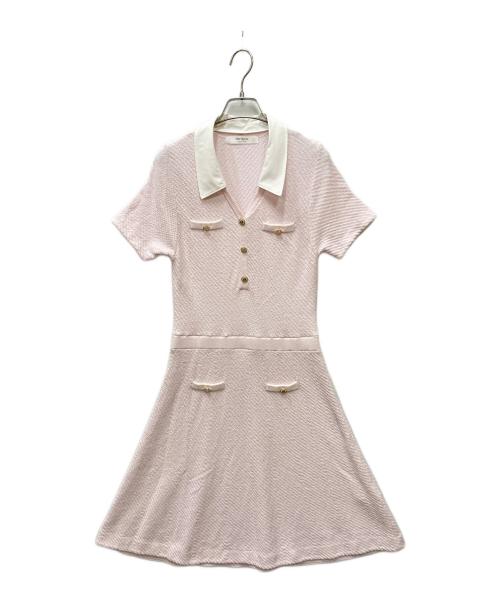 HER LIP TO（ハーリップトゥ）HER LIP TO (ハーリップトゥ) San Rocco Tweed Knit Dress/サンロッコツイードニットドレス ピンク サイズ:Mの古着・服飾アイテム