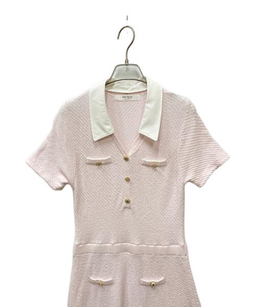 HER LIP TO（ハーリップトゥ）HER LIP TO (ハーリップトゥ) San Rocco Tweed Knit Dress/サンロッコツイードニットドレス ピンク サイズ:Mの古着・服飾アイテム