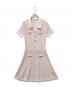 HER LIP TO（ハーリップトゥ）の古着「San Rocco Tweed Knit Dress/サンロッコツイードニットドレス」｜ピンク