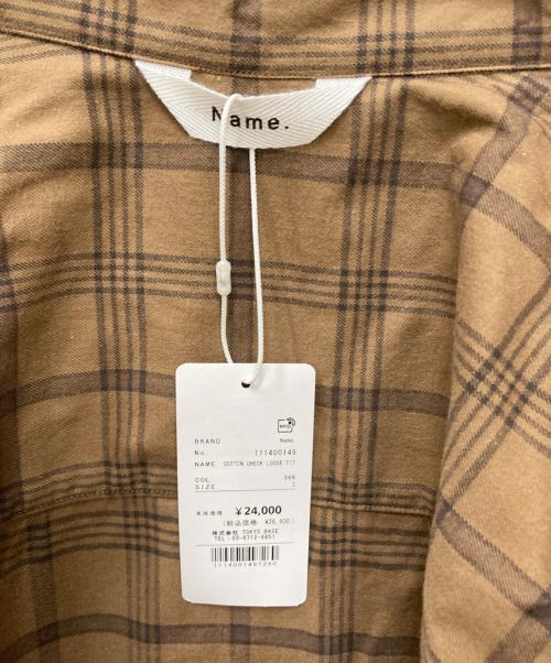 Name.（ネーム）Name. (ネーム) コットンチェックルーズフィットシャツ ブラウン サイズ:2 未使用品の古着・服飾アイテム