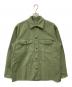 uru（ウル）の古着「COTTON BACKSATIN MILITARY L/S SHIRTS/コットンバックサテンミリタリーロングスリーブシャツ」｜グリーン