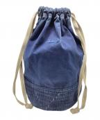 Porter Classicポータークラシック）の古着「SASHIKO LIGHT KINCHAKU M/刺し子ライト巾着ミディアム」｜ブルー