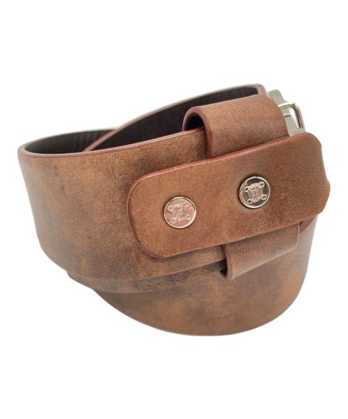 CELINE（セリーヌ）CELINE (セリーヌ) ペリカンフックレザーベルト ブラウンの古着・服飾アイテム