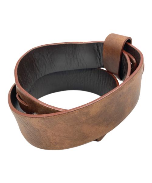 CELINE（セリーヌ）CELINE (セリーヌ) ペリカンフックレザーベルト ブラウンの古着・服飾アイテム