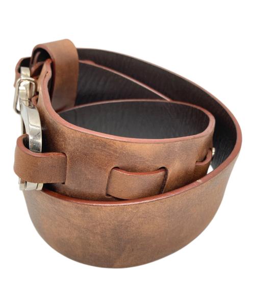 CELINE（セリーヌ）CELINE (セリーヌ) ペリカンフックレザーベルト ブラウンの古着・服飾アイテム