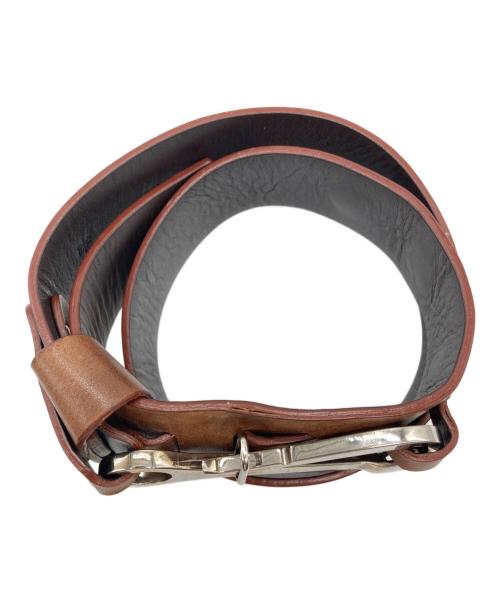 CELINE（セリーヌ）CELINE (セリーヌ) ペリカンフックレザーベルト ブラウンの古着・服飾アイテム