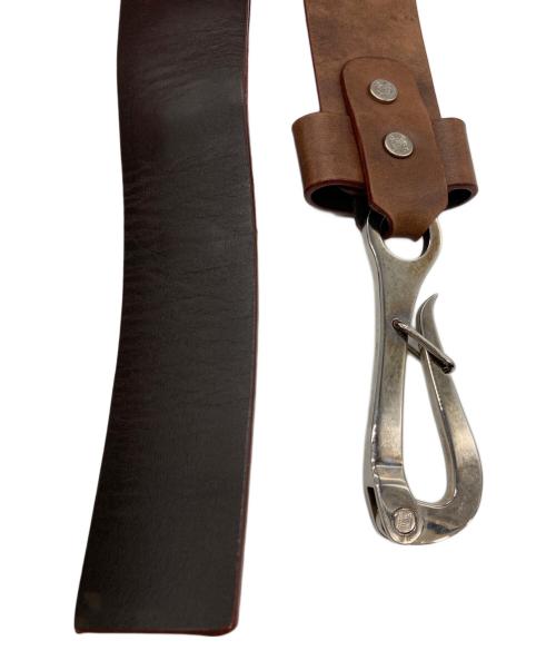 CELINE（セリーヌ）CELINE (セリーヌ) ペリカンフックレザーベルト ブラウンの古着・服飾アイテム