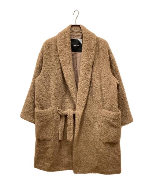 ATON（エイトン）ATON (エイトン) アルパカボアコート ブラウン サイズ:2の古着・服飾アイテム