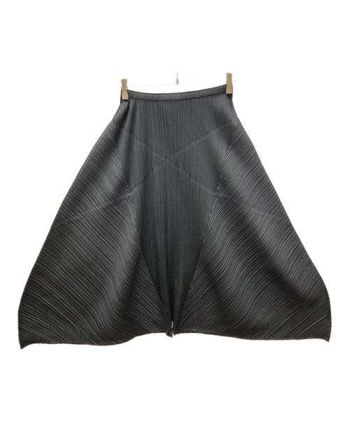 PLEATS PLEASE（プリーツプリーズ）PLEATS PLEASE (プリーツプリーズ) 変形デザインプリーツスカート ブラック サイズ:2の古着・服飾アイテム