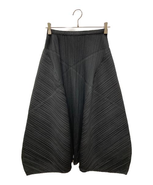 PLEATS PLEASE（プリーツプリーズ）PLEATS PLEASE (プリーツプリーズ) 変形デザインプリーツスカート ブラック サイズ:2の古着・服飾アイテム