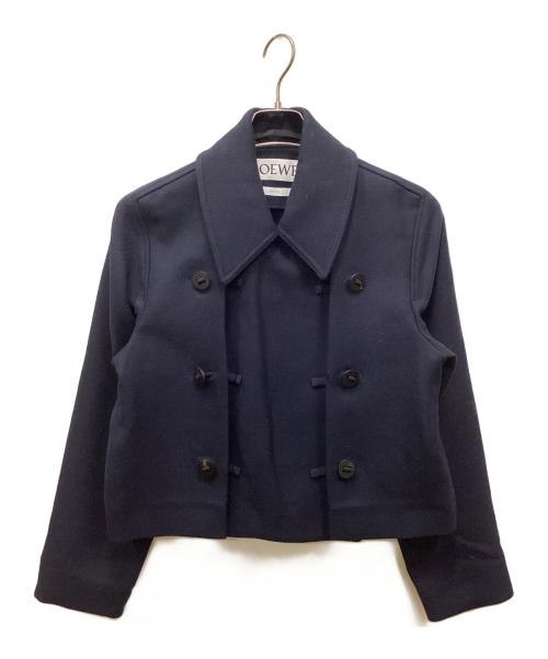 LOEWE（ロエベ）LOEWE (ロエベ) ダブルブレストショートコート ネイビー サイズ:40の古着・服飾アイテム
