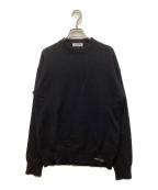 JIL SANDERジルサンダー）の古着「MOTHER刺繍クルーネックニット」｜ブラック