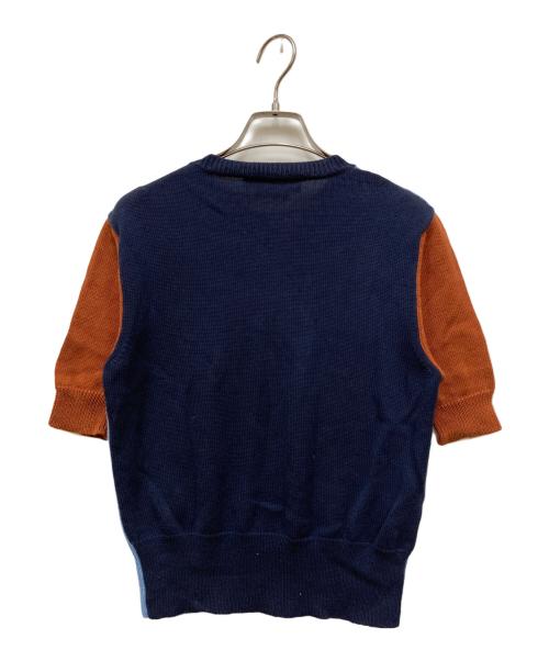 MARNI（マルニ）MARNI (マルニ) ロゴ刺繍S/Sニット ブルー サイズ:40の古着・服飾アイテム