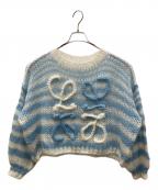 LOEWEロエベ）の古着「モヘア混アナグラムボリュームニット」｜ブルー