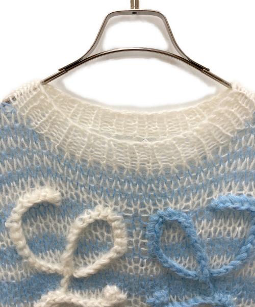 LOEWE（ロエベ）LOEWE (ロエベ) モヘア混アナグラムボリュームニット ブルー サイズ:xsの古着・服飾アイテム