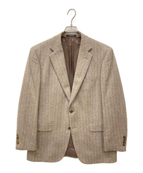 TROJAN（トロ―ジャン）TROJAN (トロ―ジャン) カシミヤ100%テーラードジャケット ブラウン サイズ:48の古着・服飾アイテム
