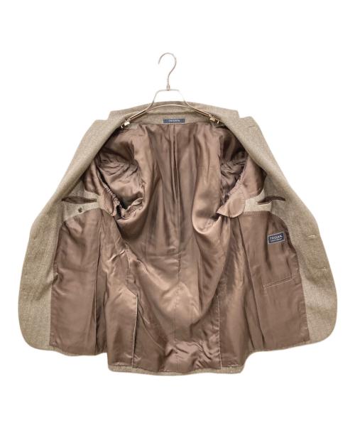 TROJAN（トロ―ジャン）TROJAN (トロ―ジャン) カシミヤ100%テーラードジャケット ブラウン サイズ:48の古着・服飾アイテム