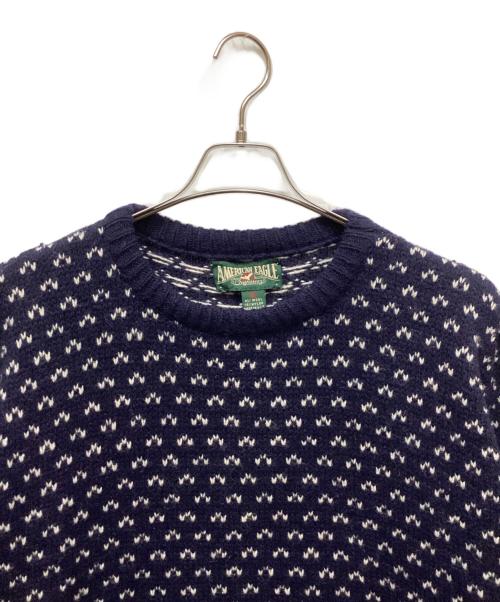 American Eagle Outfitters（アメリカンイーグル）American Eagle Outfitters (アメリカンイーグル) バーズアイニット ネイビー サイズ:XLの古着・服飾アイテム