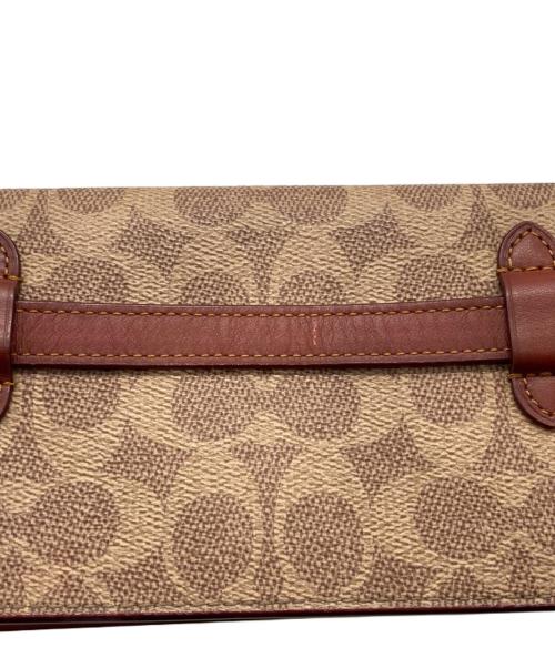 COACH（コーチ）COACH (コーチ) コーティングキャンバス カーフレザー シグネチャー ショルダーバッグ ベージュの古着・服飾アイテム