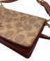 中古・古着 COACH (コーチ) コーティングキャンバス カーフレザー シグネチャー ショルダーバッグ ベージュ：6000円
