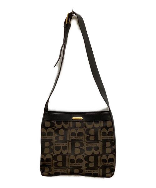Burberry's（バーバリー）Burberry's (バーバリー) ジャガードロゴショルダーバッグ ブラック×ベージュの古着・服飾アイテム
