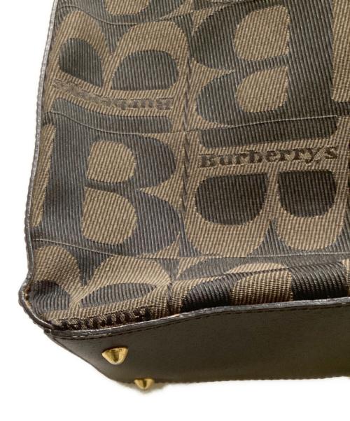 Burberry's（バーバリー）Burberry's (バーバリー) ジャガードロゴショルダーバッグ ブラック×ベージュの古着・服飾アイテム