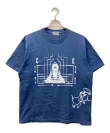 C.E（シーイー）の古着「OVER DYE CAUSEAND EFFECT TEE/オーバーダイコーズアンドエフェクトTシャツ」｜ブルー