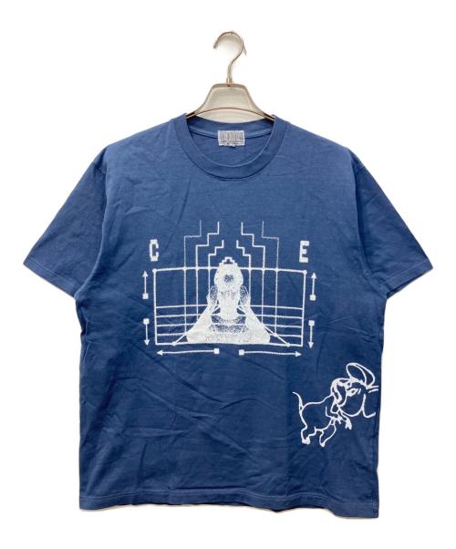 C.E（シーイー）C.E (シーイー) OVER DYE CAUSEAND EFFECT TEE/オーバーダイコーズアンドエフェクトTシャツ ブルー サイズ:Lの古着・服飾アイテム