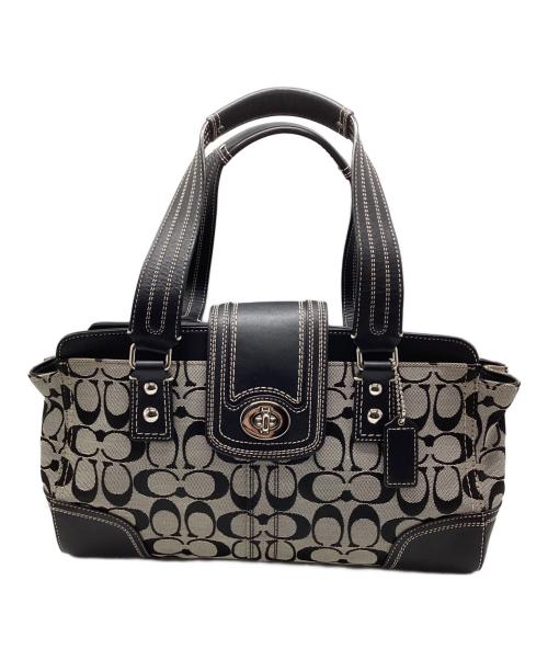 COACH（コーチ）COACH (コーチ) シグネチャーキャンバスハンドバッグ グレーの古着・服飾アイテム