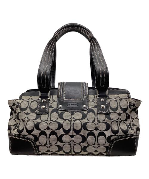 COACH（コーチ）COACH (コーチ) シグネチャーキャンバスハンドバッグ グレーの古着・服飾アイテム