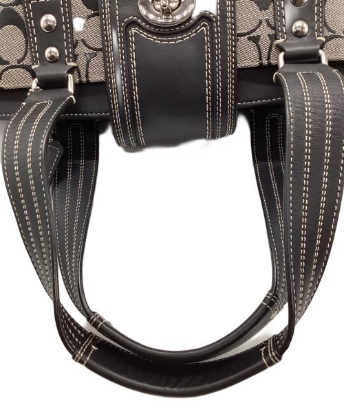 COACH（コーチ）COACH (コーチ) シグネチャーキャンバスハンドバッグ グレーの古着・服飾アイテム