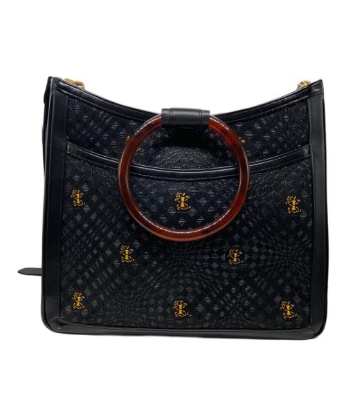 印傳屋（インデンヤ）印傳屋 (インデンヤ) トロンプルイユ2WAYバッグ ブラックの古着・服飾アイテム