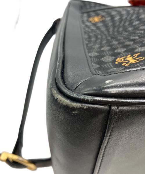 印傳屋（インデンヤ）印傳屋 (インデンヤ) トロンプルイユ2WAYバッグ ブラックの古着・服飾アイテム