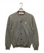 PLAY COMME des GARCONSプレイコムデギャルソン）の古着「ワッペンニットカーディガン」｜グレー