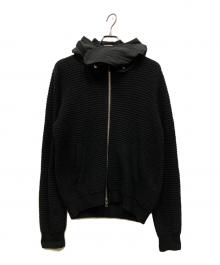 DIESEL Black Gold（ディーゼル ブラック ゴールド）の古着「フード付ニットジャケット」｜ブラック